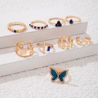 Glam Commute Heart Shape Petal Butterfly Alloy Inlay Artificial Gemstones Artificial Crystal Women's Rings main image 7