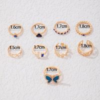 Glam Commute Heart Shape Petal Butterfly Alloy Inlay Artificial Gemstones Artificial Crystal Women's Rings main image 6