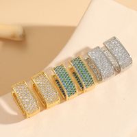 1 Pair Elegant Luxurious Classic Style Solid Color Asymmetrical Plating Inlay Copper Zircon 14k Gold Plated Hoop Earrings main image 9