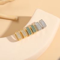 1 Pair Elegant Luxurious Classic Style Solid Color Asymmetrical Plating Inlay Copper Zircon 14k Gold Plated Hoop Earrings main image 4