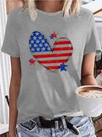 Women's T-shirt Short Sleeve T-shirts Printing Streetwear Heart Shape main image 4