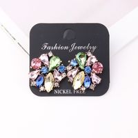 Glam Lady Flower Alloy Plating Inlay Artificial Crystal Women's Ear Studs main image 1