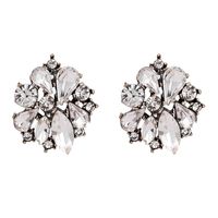 Glam Lady Flower Alloy Plating Inlay Artificial Crystal Women's Ear Studs main image 3