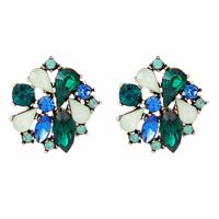 Glam Lady Flower Alloy Plating Inlay Artificial Crystal Women's Ear Studs sku image 1