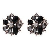 Glam Lady Flower Alloy Plating Inlay Artificial Crystal Women's Ear Studs sku image 3