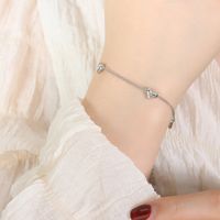 Elegant Simple Style Heart Shape Titanium Steel Inlay Zircon 18k Gold Plated Bracelets Earrings Necklace main image 2