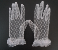 Women's Fashion Rhombus Lace Gloves 1 Pair sku image 2