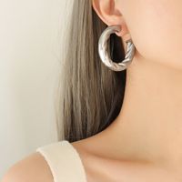 Simple Hollow C-shaped Titanium Steel Earrings sku image 4