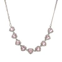 Sweet Shiny Heart Shape Titanium Steel Plating Inlay Zircon Necklace main image 5