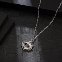 304 Stainless Steel 18K Gold Plated Casual Simple Style Plating Hollow Out Inlay Devil'S Eye Zircon Pendant Necklace Long Necklace main image 4