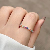 Casual Simple Style Round Alloy Plating Inlay Zircon Women's Open Ring main image 1