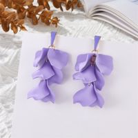 Sweet Simple Style Petal Arylic Stoving Varnish Women's Drop Earrings sku image 1