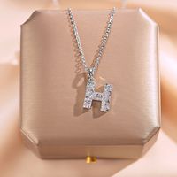 Ig Style Sweet Four Leaf Clover Butterfly Shell Titanium Steel Plating Inlay Opal Shell Zircon Pendant Necklace sku image 62