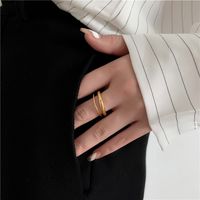 Elegant Retro Streetwear Geometric Titanium Steel Rings main image 2