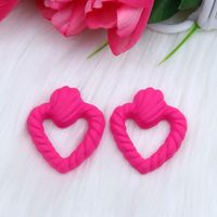 1 Pair Ig Style Modern Style Stripe Heart Shape Hollow Out Arylic Ear Studs sku image 12