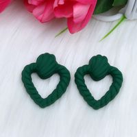 1 Pair Ig Style Modern Style Stripe Heart Shape Hollow Out Arylic Ear Studs sku image 4