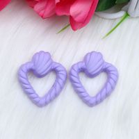1 Pair Ig Style Modern Style Stripe Heart Shape Hollow Out Arylic Ear Studs sku image 8
