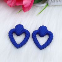 1 Pair Ig Style Modern Style Stripe Heart Shape Hollow Out Arylic Ear Studs sku image 3