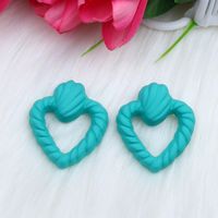 1 Pair Ig Style Modern Style Stripe Heart Shape Hollow Out Arylic Ear Studs sku image 2