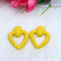 1 Pair Ig Style Modern Style Stripe Heart Shape Hollow Out Arylic Ear Studs sku image 10