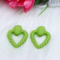 1 Pair Ig Style Modern Style Stripe Heart Shape Hollow Out Arylic Ear Studs sku image 5