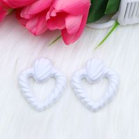 1 Pair Ig Style Modern Style Stripe Heart Shape Hollow Out Arylic Ear Studs sku image 6