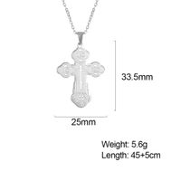 Retro Simple Style Cross Stainless Steel Plating Pendant Necklace main image 3