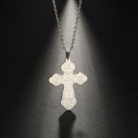 Retro Simple Style Cross Stainless Steel Plating Pendant Necklace main image 2