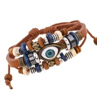 Retro Eye Pu Leather Beaded Resin Men's Bracelets sku image 7