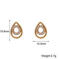 De Gros Élégant Les Gouttelettes D'eau Acier Inoxydable Placage Incruster Plaqué Or 18k Strass Des Boucles D'oreilles Collier sku image 2