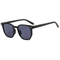 Elegant Basic Solid Color Ac Square Full Frame Women's Sunglasses sku image 1