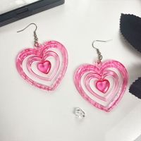 Exaggerated Sweet Heart Shape Arylic Hollow Out Women's Drop Earrings main image 5
