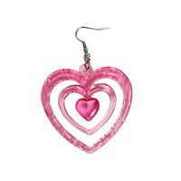 Exaggerated Sweet Heart Shape Arylic Hollow Out Women's Drop Earrings main image 3