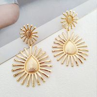1 Pair Vacation Square Maple Leaf Heart Shape Plating Alloy Drop Earrings sku image 1