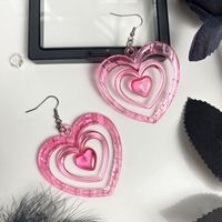 Exaggerated Sweet Heart Shape Arylic Hollow Out Women's Drop Earrings main image 2
