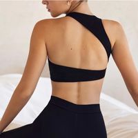 Simple Style Solid Color Nylon Round Neck Backless Active Tops Vest main image 3
