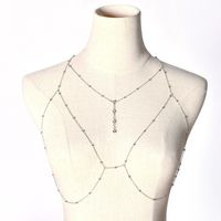 Wholesale Jewelry Simple Style Solid Color Metal Rhinestones Body Chain main image 4