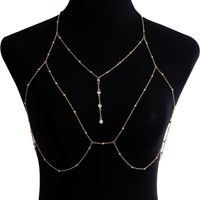Wholesale Jewelry Simple Style Solid Color Metal Rhinestones Body Chain sku image 3