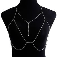 Wholesale Jewelry Simple Style Solid Color Metal Rhinestones Body Chain sku image 4