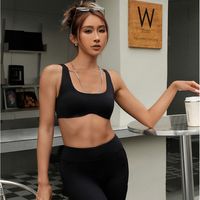 Simple Style Solid Color Nylon Spandex V Neck Backless Active Tops Vest main image 5