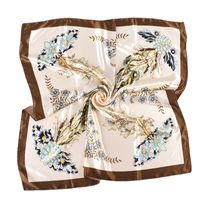 Women's Lady Flower Satin Printing Silk Scarf main image 3