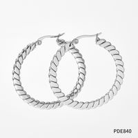 1 Pair Streetwear Circle Stainless Steel Plating Hoop Earrings sku image 2