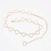 Wholesale Jewelry Sweet Leaf Heart Shape Alloy Metal Waist Chain main image 3