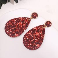 1 Pair Retro Water Droplets Pu Leather Drop Earrings main image 2
