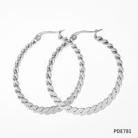 1 Pair Streetwear Circle Stainless Steel Plating Hoop Earrings sku image 4
