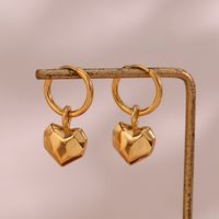 French Style Simple Style Heart Shape Stainless Steel Plating 18k Gold Plated Earrings Necklace main image 4