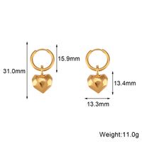 French Style Simple Style Heart Shape Stainless Steel Plating 18k Gold Plated Earrings Necklace sku image 2