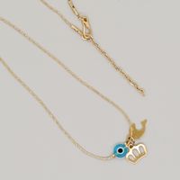 Simple Style Moon Crown Eye Stainless Steel Inlay Glass Necklace main image 6