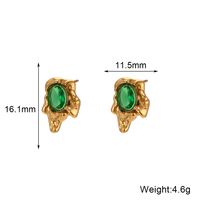 Modern Style Irregular Stainless Steel Plating Inlay Zircon 18k Gold Plated Earrings Necklace sku image 2
