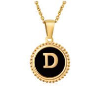 Fashion Letter Titanium Steel Enamel Plating Pendant Necklace 1 Piece sku image 6